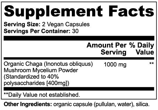 Wellnix Chaga Mushroom - 60 Veggie Capsules