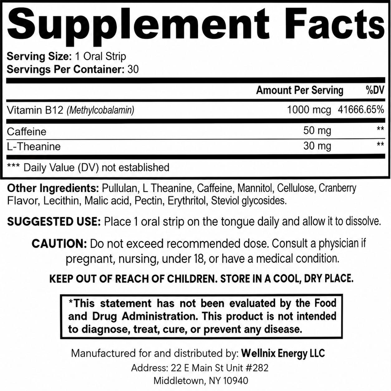 Wellnix Energy Strips - Cranberry Flavor